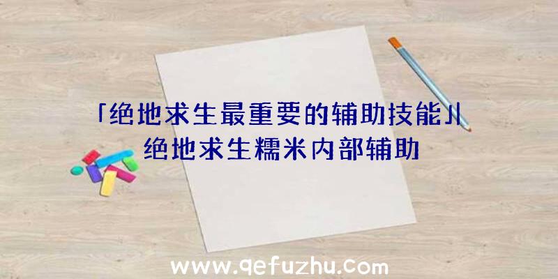 「绝地求生最重要的辅助技能」|绝地求生糯米内部辅助